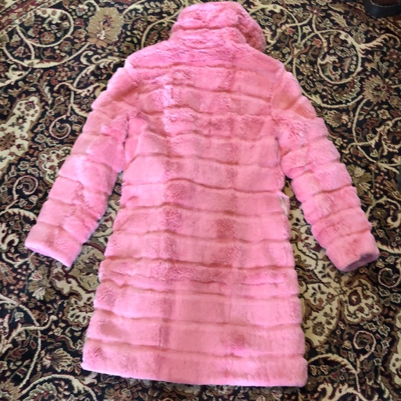 Pink 100% rabbit Fur Coat Medium Wilson’s Leather Pell Studio - Picture 10 of 12